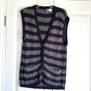 Vintage Anne Klein Sweater Vest Wool Alpaca Camel fits S/M 5 Buttons 2 Pockets